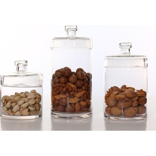 New Food Storage Glass Jar No Lead Kitchen Storage Bottles Sealed Cans with Cover Large Capacity Candy Glass Jars Tea Box