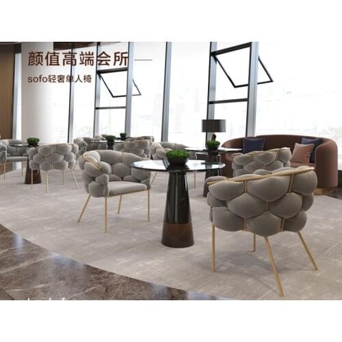 Light luxury simple negotiation table chair combination sales office reception hotel milk tea shop marble small round table sofa