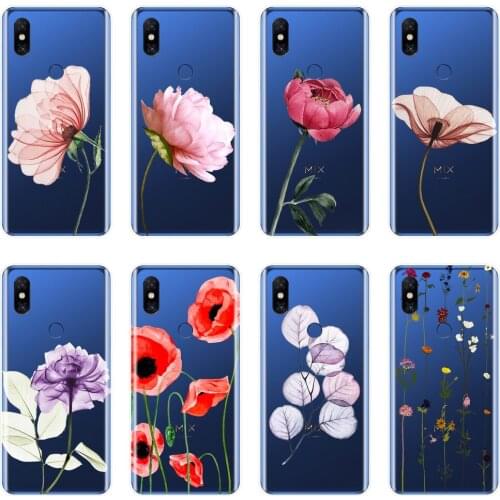 TPU Back Cover For Xiaomi Mi Max 1 2 3 Silicone Soft Rose Flower Pink Red Floral Leaf Phone Case For Xiaomi Mi Note Mix 1 2 2S 3