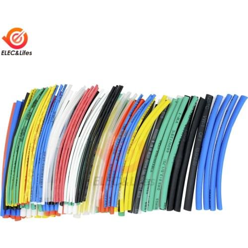140Pcs Heat Shrinkable Multicolor Polyolefin Shrinking Assorted Heat Shrink Tube Wire Cable Insulated Sleeving Tubing Set