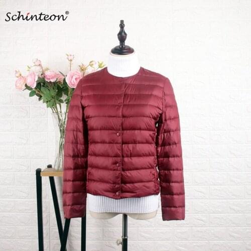 Schinteon Ultra Thin Down Jacket 90% White Duck Down Slim Coat Thin Inner Bottoming Short Garment Autumn New Fashion
