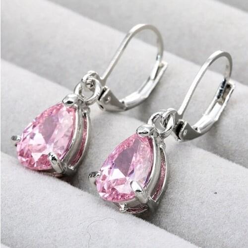 Colorful Teardrop Crystal Zircon Dangle Earrings Fashion Long Earring For Women Wedding Vintage Jewelry Trend Set of Earrings