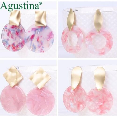 Agustina Acrylic earrings fashion jewelry Pink earrings women drop earrings small geometry long earring bohemian cute earings