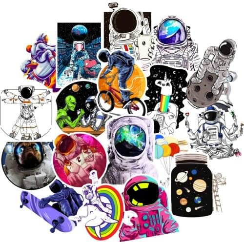 10/30/50PCS Outer Space Shuttle Astronaut Graffiti Stickers DIY Car Bike Luggage Phone Guitar Waterproof Cool Stickers for Kid