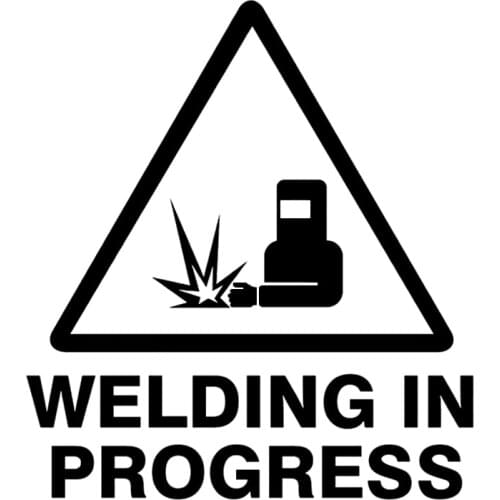 14cm X16cm Warning Mark Welding In Progress Cool Graphic Car Sticker KK Vinyl Decor Car Decal