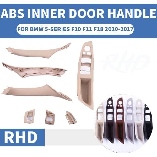 4/7PCS Right Hand Drive RHD For BMW 5 series F10 F11 F18 520 525 Beige Car Interior Door Handle Inner Panel Pull Trim Armrest