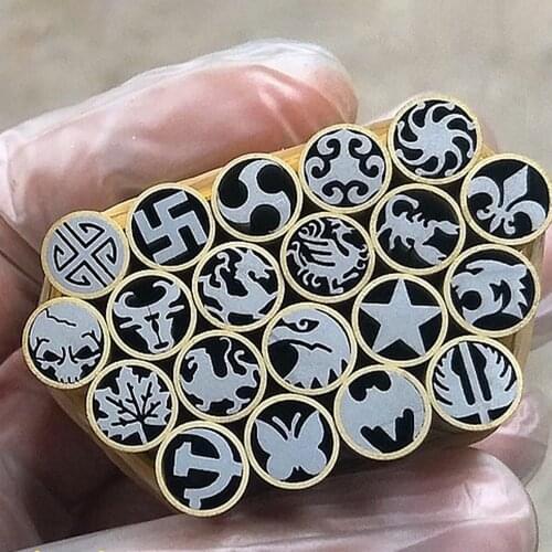8mm Mosaic Pin Rivets Knife Handle Screw Decorate Making Knife DIY 11 Kinds Design Exquisite Style Length 4.5cm nail brass tube