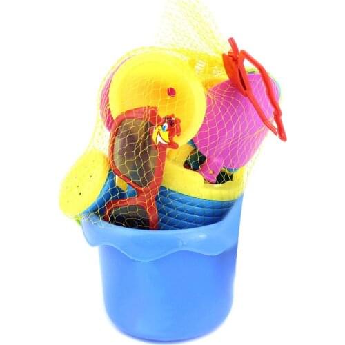 9pcs Kids Sand Beach Toys Castle Bucket Spade Shovel Rake Water Tools Sunglasses STTA889