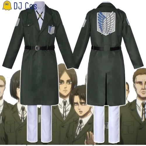 Anime Attack on Titan Final Season 4 Cosplay Costume Levi Ackerman Trench Mikasa Shingeki No Kyojin Hange Sasha Eren Outfit