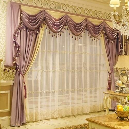 American style retro velvet shading curtain velvet material hotel villa living room bedroom curtain curtain finished