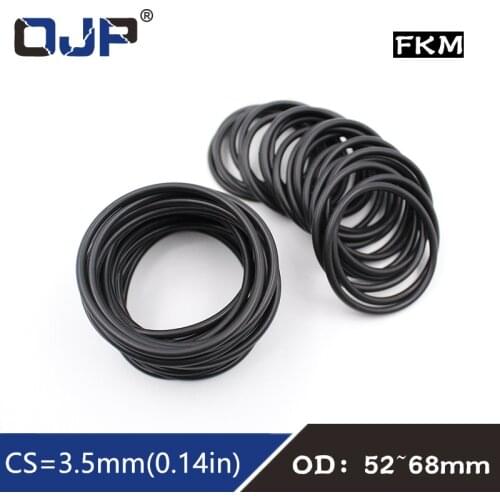 1PC Black FKM Rubber O-rings Seals 3.5mm Thickness OD52/54/55/56/58/60/62/65/68mm ORings Seal Gasket Oil Ring Sealing Washer