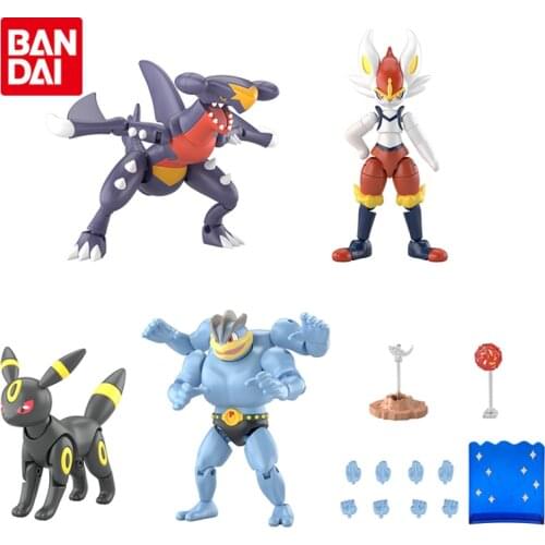 Bandai Genuine Assembly Model Pokemon Palm Action Figure 4 Garchomp Cinderace Machamp Umbreon Action Figure Model Toy