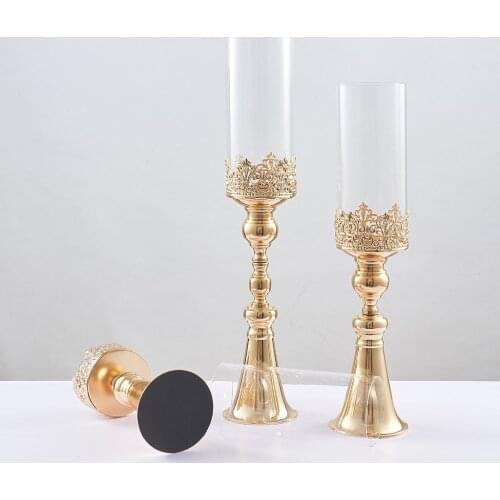 European wedding crafts glass candlestick iron frame wedding scene layout model room hotel club decoration