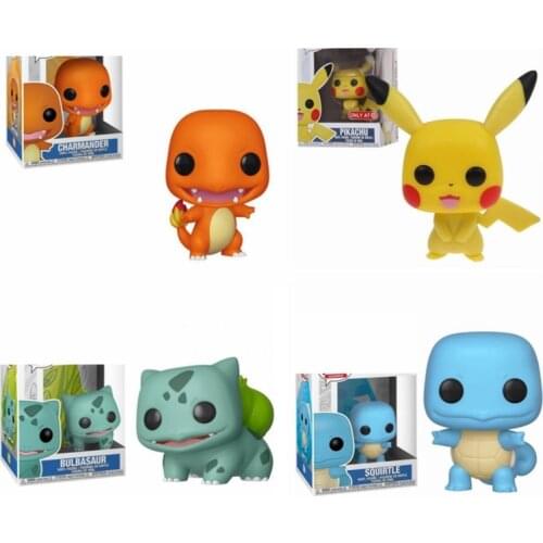 Funko pop Pikachu 353# Bulbasaur 453# Charmander 455# SQUIRTLE 504# Figures Toys Vinyl Doll Collection Models for Kids Gift