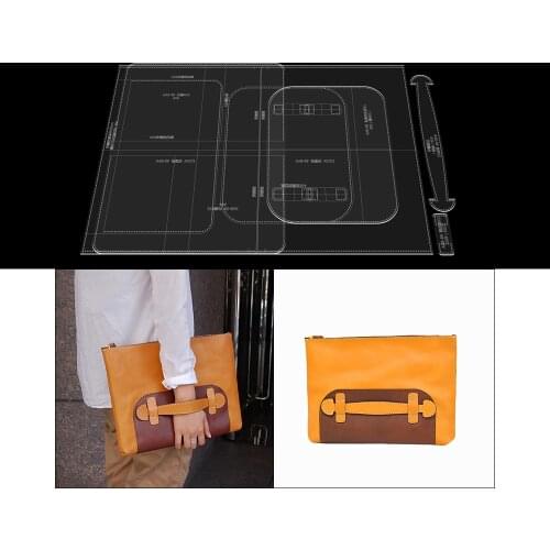Classic handbag DIY women leather wallet sewing pattern leather craft pvc template
