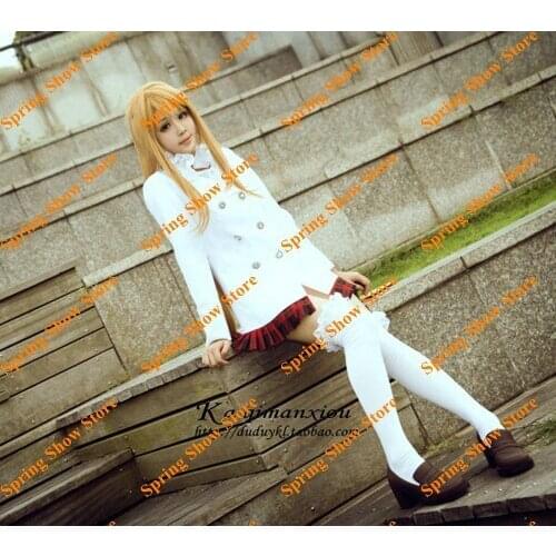 Free Shipping Sword Art Online Heroine Yuki Asuna Custom Daily Uniform Animation Cosplay Costume