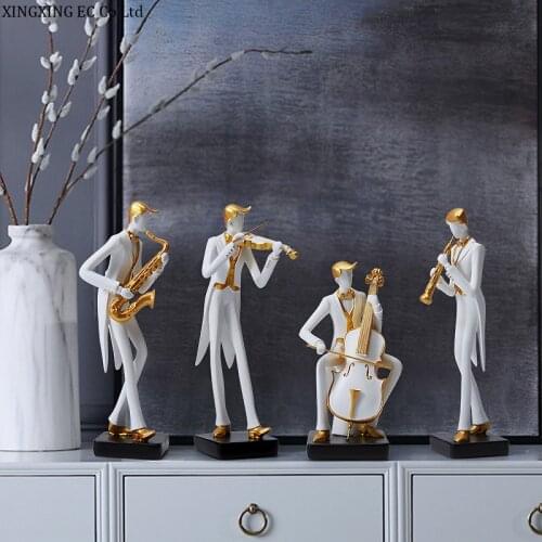 Creative Musical Instruments Musicians Characters Home Furnishing Decorations Violin Piano Cello Band Personality Artwork