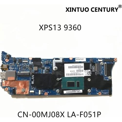 CN-0MJ08X 0MJ08X MJ08X For Dell XPS 13 9360 LAPTOP MOTHERBOARD CAZ70 LA-F051P With SR3LC I7-8550U RAM:16GB 100% tested working