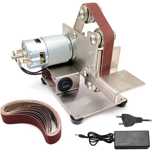 Multifunctional Grinder Mini Electric Belt Sander DIY Polishing Grinding Machine Cutter Edges Sharpener 12-24V 5000-10000RPM