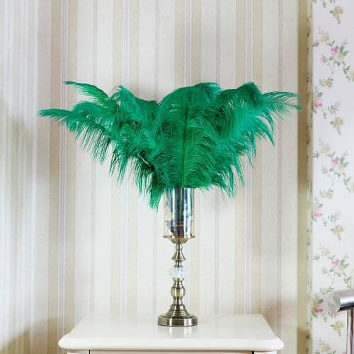 Hotsale Darkish Green Feathers Fluffy Ostrich Feathers 15-60cm Large Feathers Wedding Party Center Pieces Decoration Home Deco