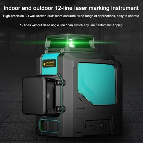 Mileseey 12 Lines 3D Green Laser Levels Self Leveling 360 Horizontal and Vertical Cross Powerful Laser Beam Line Laser Level