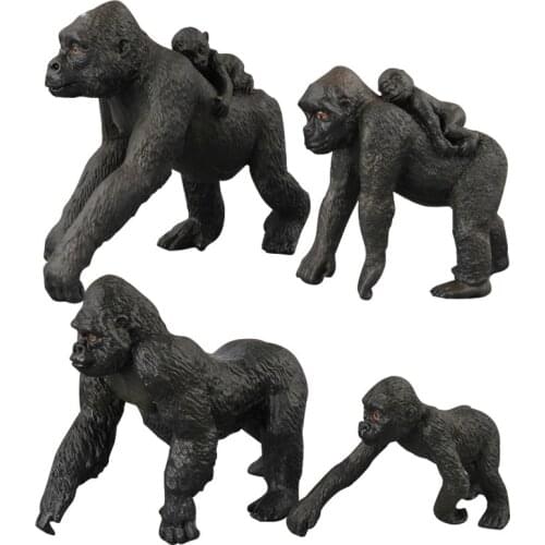Simulation Crawl Gorilla Figure Collectible Toys Animal Action Figures Kids Soft Rubber Animal Soft Rubber Toys