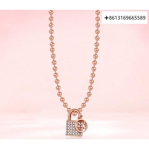 Fashionable and simple new heart lock series 925 silver rose gold jewelry clavicle chain women