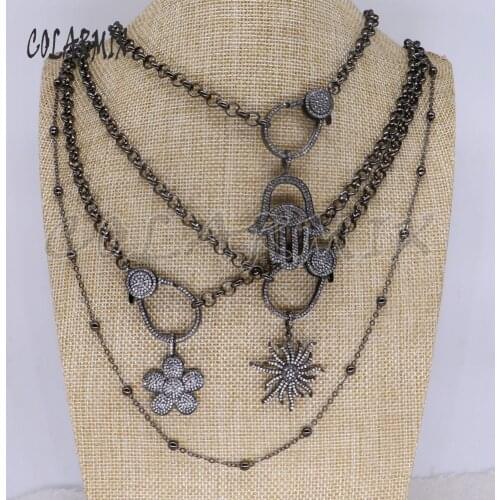 Fashion zircon pendant necklace long metal chain necklace quality jewelry necklace 3337