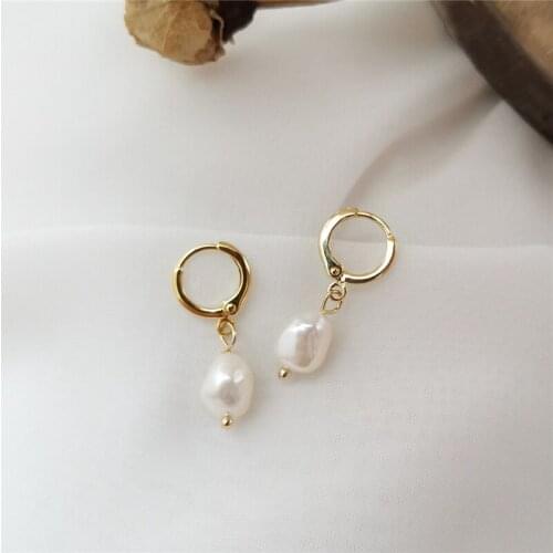 Fashion Freshwater Pearl Earrings Ins Geometric Round Earrings Women Jewely Accessios Happy New Year Gifts