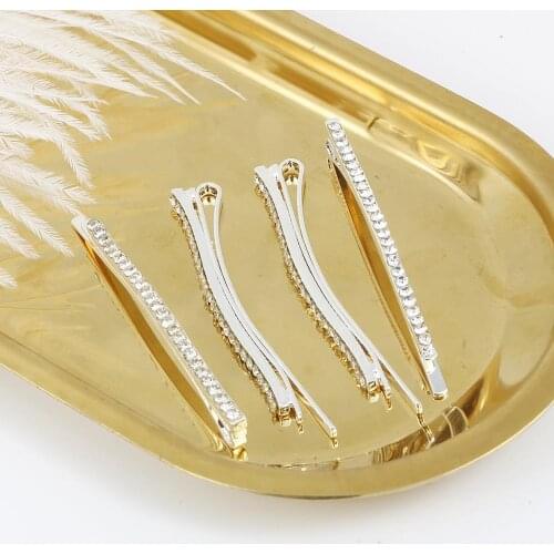 Fashion Women Shiny Crystal Rhinestone Barrettes Hair Clips Metal Hairgrips Girl Single Row Rhinestones Clip Hairpin