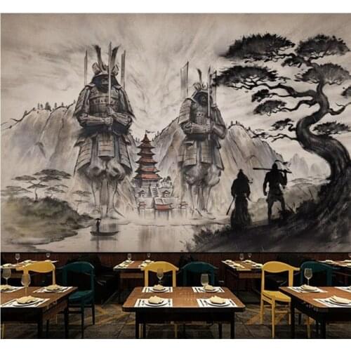 XUESU Custom Wallpaper 3D Atmospheric Mural New China Ukiyoe Samurai Creative Restaurant Background Wall