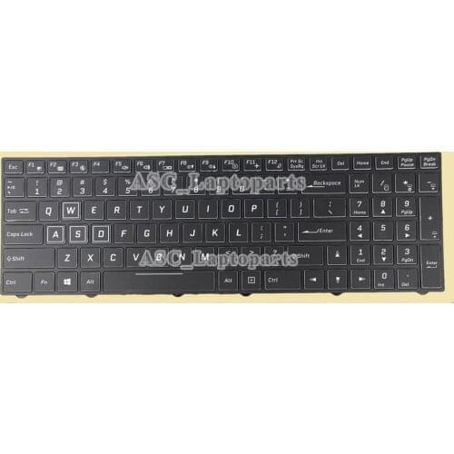 New US English QWERTY Keyboard For Clevo P955HR P950EP6 P955EP6 P950ER P955ER , Full Colorful BACKLIT, Black Frame Black