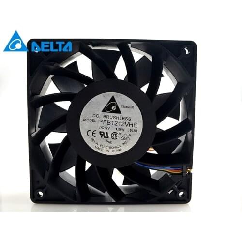 Orginal FFB1212VHE 4 Wires DC 12V 1.5A 12038 120*120*38mm 12cm 120mm Cooler Double Ball Cooling Fan for Delta