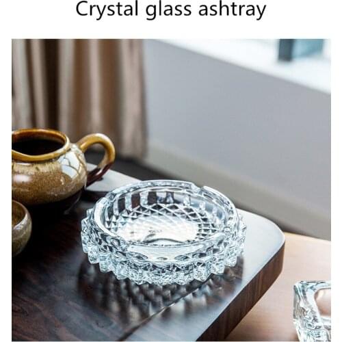 Ashtray creative personality trend crystal glass European large home living room office KTV ashtray custom