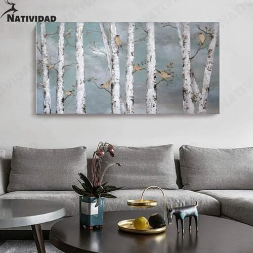 Landscape Oil Painting On Canvas Wall Art Bird Pictures Print Poster Large Size Waterproof Living Room Bedroom Home Decoration