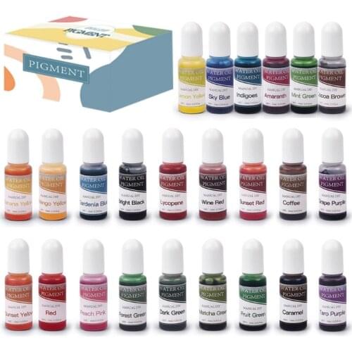 24Pcs/Set 10ml Liquid Pearl Resin Pigment Dye UV Resin Epoxy DIY Jewelry Making