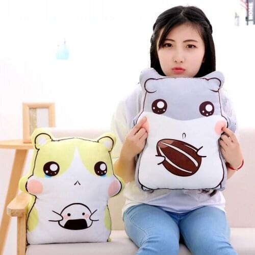 X-B creative expression cute fat hamster pillow, anime peripheral cushions nap pillow cushions, Ham Taro birthday gift large