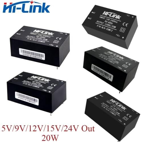Hi-Link 220V/110V to 5V/9V/12V/15V 20W step down power transformer AC DC converter module