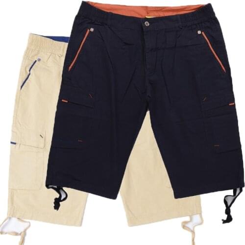 HOT 2019 Outdoor Summer tooling shorts men pockets Slim Fit cotton middle-aged Old men Cargo breeches Hiking Shorts