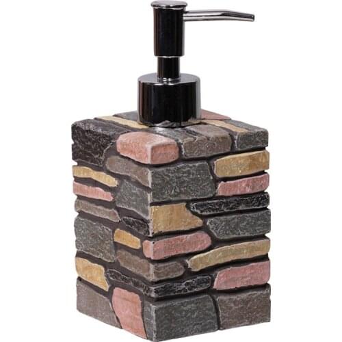 Retro stacked brick style resin shower gel shampoo liquid storage bottle Personal bathroom decoration liquid bottle idea