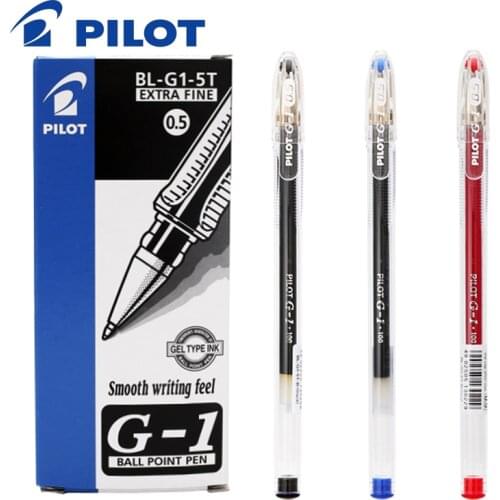 12pcs Pilot BL-G1 0.5mm Gel Pen Classic Style Large Capacity Exam Dedicated Water Pen Office Signature