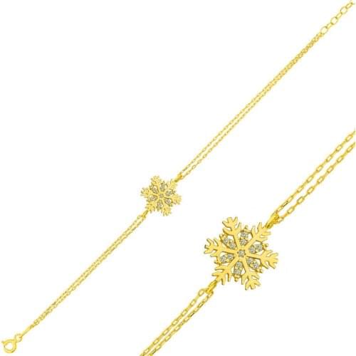 Silver Gold Snowflake Lady Bracelet