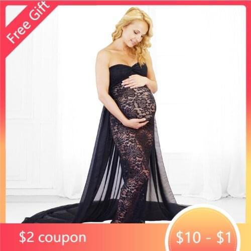 Lace Chiffon Maternity Dresses For Photo Shoot Clothes Maternity Photography Props Pregnancy Dress Photography Pregnant Vestidos