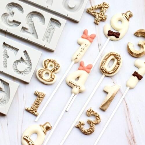 Various Number Silicone Mold Fondant Mould Cake Decorating Tools Chocolate Gumpaste Molds, Sugarcraft, Kitchen Gadget
