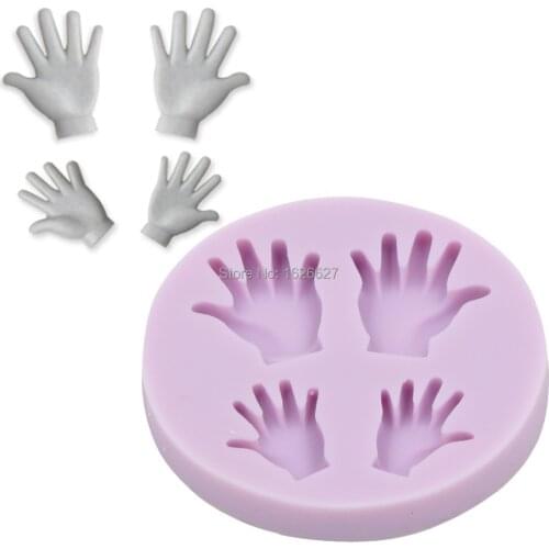 Silicone Cake Mold Hand Shape Fondant Sugarcraft Clay Mould for Cake Decorating Tools Color Purple