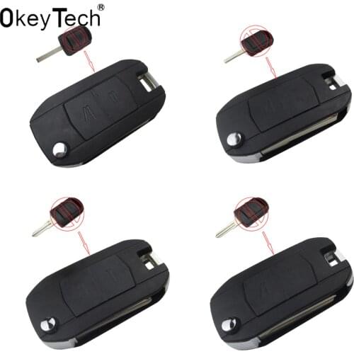 OkeyTech car flip Folding Key Shell For Vauxhall for Opel Corsa d C Combo Tigra Meriva Agila 2 Buttons Remote Key Case Cover Fob