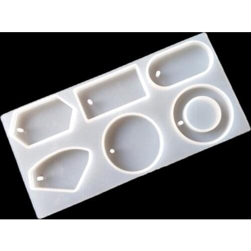 Sweater Chain Necklace Pendant Mold with Hole Silicone Mold Rectangular Round Irregular Pendant S108