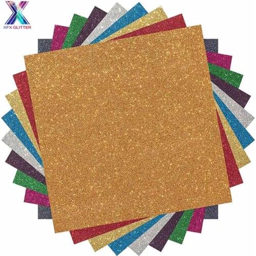XFX HTV 25x30.5cm Heat Transfer Stickers Beautiful Color Glitter Heat Transfer Vinyl Film Cutted Plotter Iron on HTV Film DIY