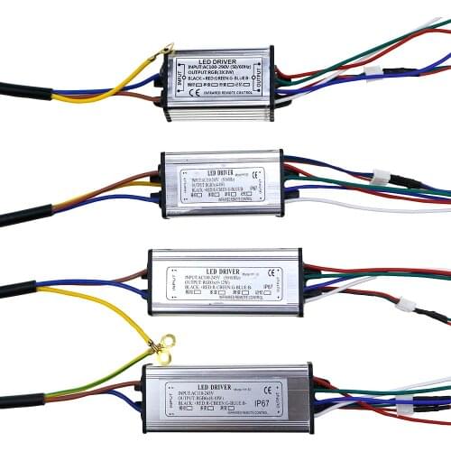 10W 20W 30W 50W Waterproof RGB LED Driver for RGB LED Chip COB SMD LED Beads with 24 Key Remote For Floodlight Spotlight