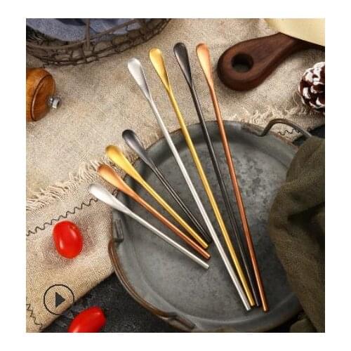 Japanese Sus Stainless Steel Coffice Mixing Wine Mixer Spoon Long-handle Spoons Restaurant Drinking Tools Kitchen Cutlery